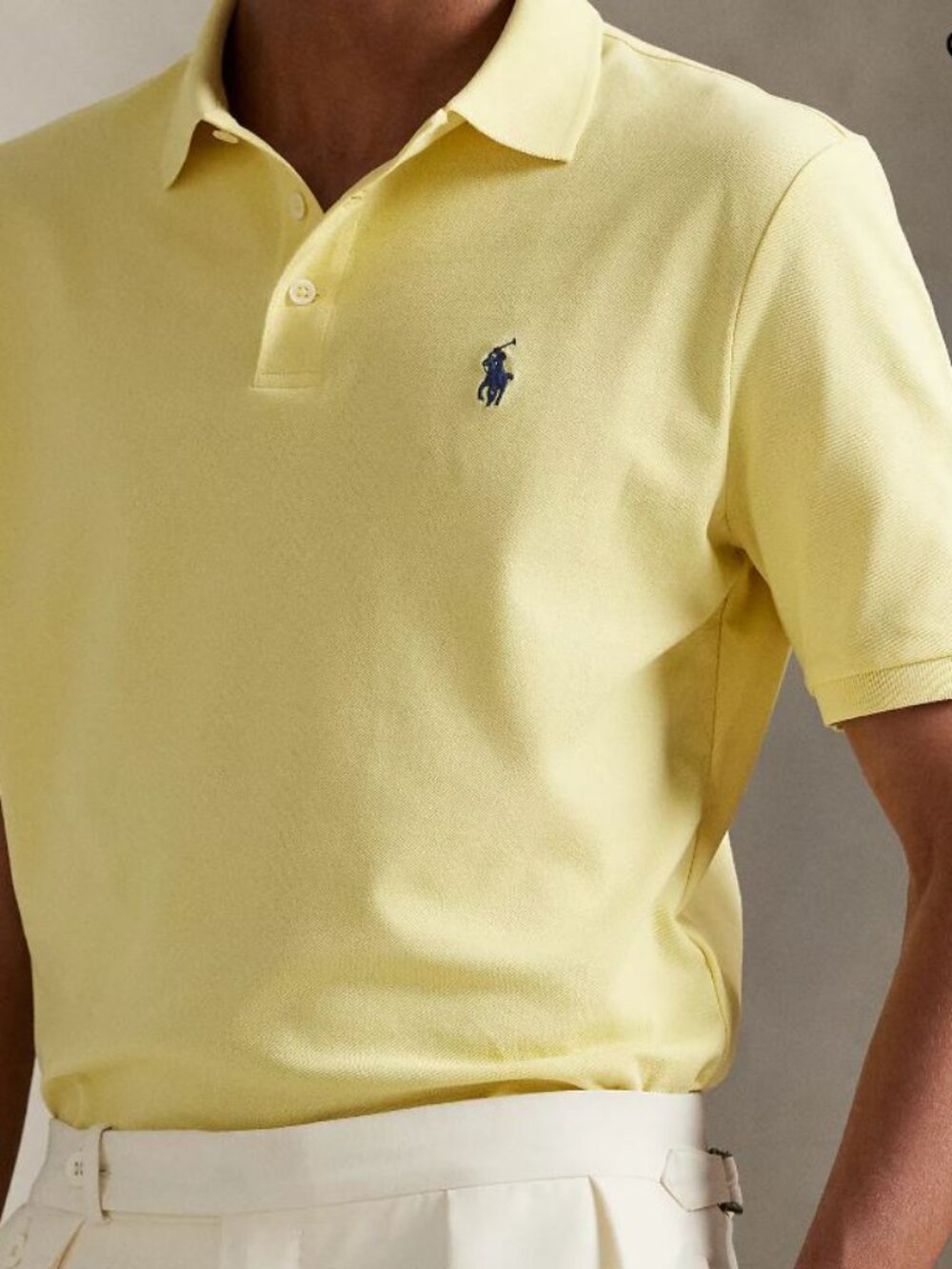 Polo Ralph Lauren Yellow Polo Shirt with Navy Pony Embroidery